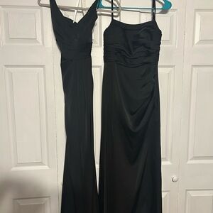 Azazie Black Spaghetti Strap Maxi Gown